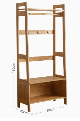 ARCHIBALD WESTIN American Solid Wood Clothes Rack Side Cabinet Japandi Style
