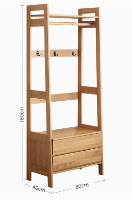 ARCHIBALD WESTIN American Solid Wood Clothes Rack Side Cabinet Japandi Style