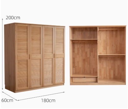 BRADLEY WESTIN American Solid Wood Multi Size Large Wardrobe Japandi Design