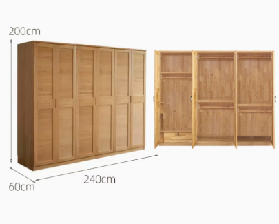BRADLEY WESTIN American Solid Wood Multi Size Large Wardrobe Japandi Design