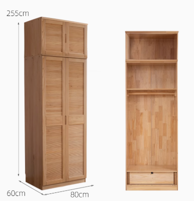 BRADLEY WESTIN American Solid Wood Multi Size Large Wardrobe Japandi Design