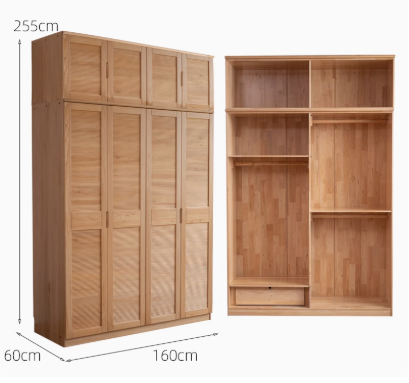 BRADLEY WESTIN American Solid Wood Multi Size Large Wardrobe Japandi Design