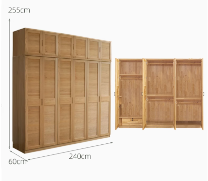 BRADLEY WESTIN American Solid Wood Multi Size Large Wardrobe Japandi Design