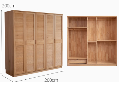 BRADLEY WESTIN American Solid Wood Multi Size Large Wardrobe Japandi Design