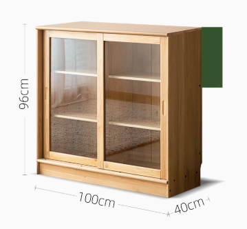 BRIAR WESTIN American Solid Wood Glass Sliding Door Assorted Bookcase Scandinavian Style