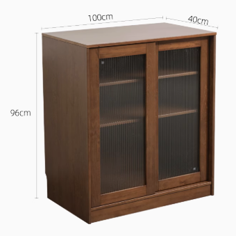BRIAR WESTIN American Solid Wood Glass Sliding Door Assorted Bookcase Scandinavian Style