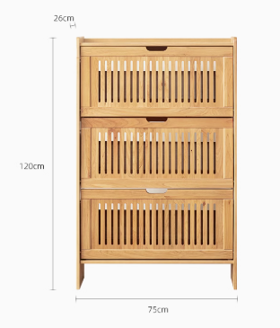 BROCK WESTIN American Solid Wood Drop Down Door Shoe Cabinet Sideboard Nordic Style