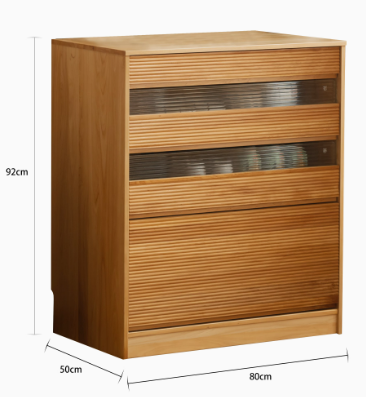 BRIANNA WESTIN Scandinavian Design American Solid Wood Glass Door Dining Room Sideboard