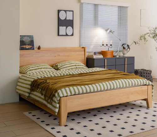 BELLAMY HILTON Japandi Style American Solid Wood Queen King Minimalist Bed Frame