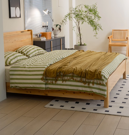 BELLAMY HILTON Japandi Style American Solid Wood Queen King Minimalist Bed Frame