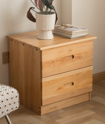 BROOKS HILTON Modern Japandi Design American Solid Wood Bedside Table
