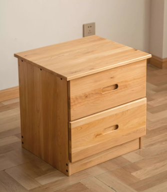 BROOKS HILTON Modern Japandi Design American Solid Wood Bedside Table