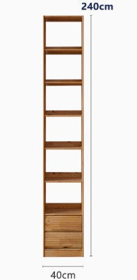 ARIS WESTIN American Solid Wood Partitioned Multi Size Bookshelf Japandi Design