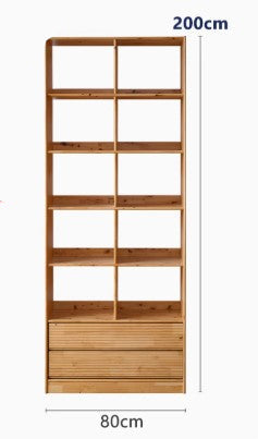ARIS WESTIN American Solid Wood Partitioned Multi Size Bookshelf Japandi Design