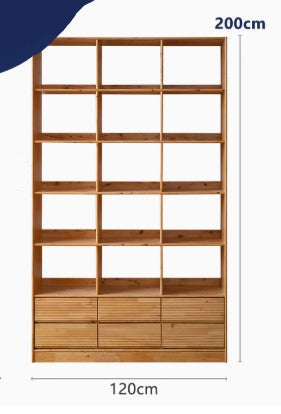 ARIS WESTIN American Solid Wood Partitioned Multi Size Bookshelf Japandi Design