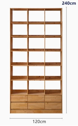 ARIS WESTIN American Solid Wood Partitioned Multi Size Bookshelf Japandi Design