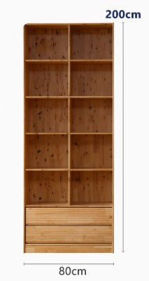 ARIS WESTIN American Solid Wood Partitioned Multi Size Bookshelf Japandi Design