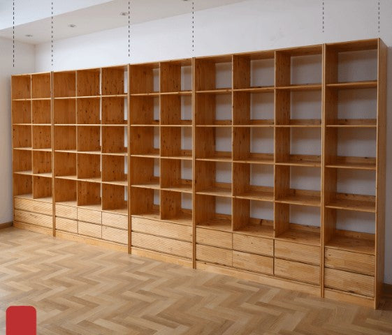 ARIS WESTIN American Solid Wood Partitioned Multi Size Bookshelf Japandi Design