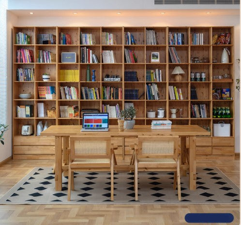 ARIS WESTIN American Solid Wood Partitioned Multi Size Bookshelf Japandi Design