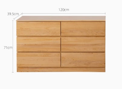 ANSELMO WESTIN Japandi Design American Solid Wood Chest of Drawer Table Set
