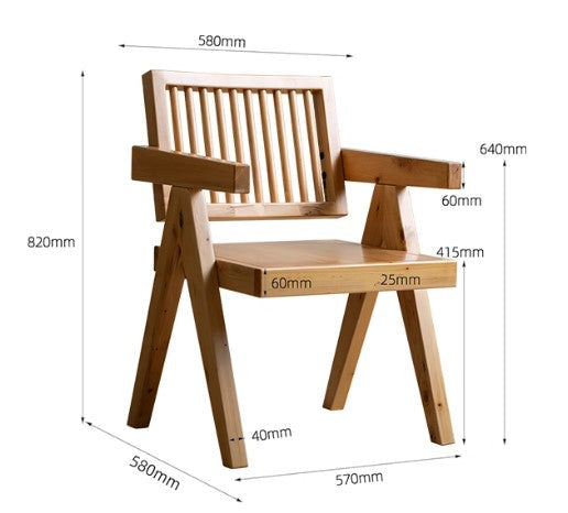 BILL WESTIN American Solid Wood High Armrest Dining Chair Japandi Design