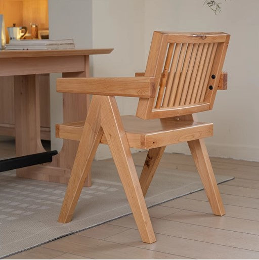 BILL WESTIN American Solid Wood High Armrest Dining Chair Japandi Design