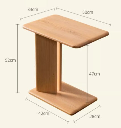 BEA WESTIN American Solid Wood Minimalist Japandi Style C Shaped Side Table