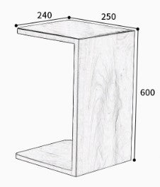 BUCK SHERATON Japandi Style American Solid Wood Movable Sofa Side Table Display Stand