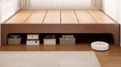 CLETA FAIRFIELD Scandinavian Japandi Bed Frame Style 2 Colour American Solid Wood Tatami Wide Slat Platform Bed Frame