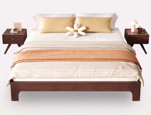 CLETA FAIRFIELD Scandinavian Japandi Bed Frame Style 2 Colour American Solid Wood Tatami Wide Slat Platform Bed Frame