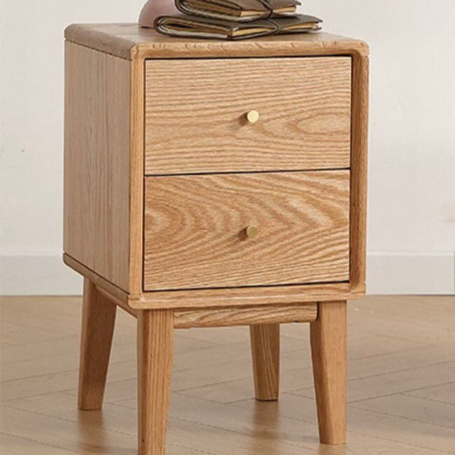 American Solid Wood 2 Drawer 30cm Bedside Table