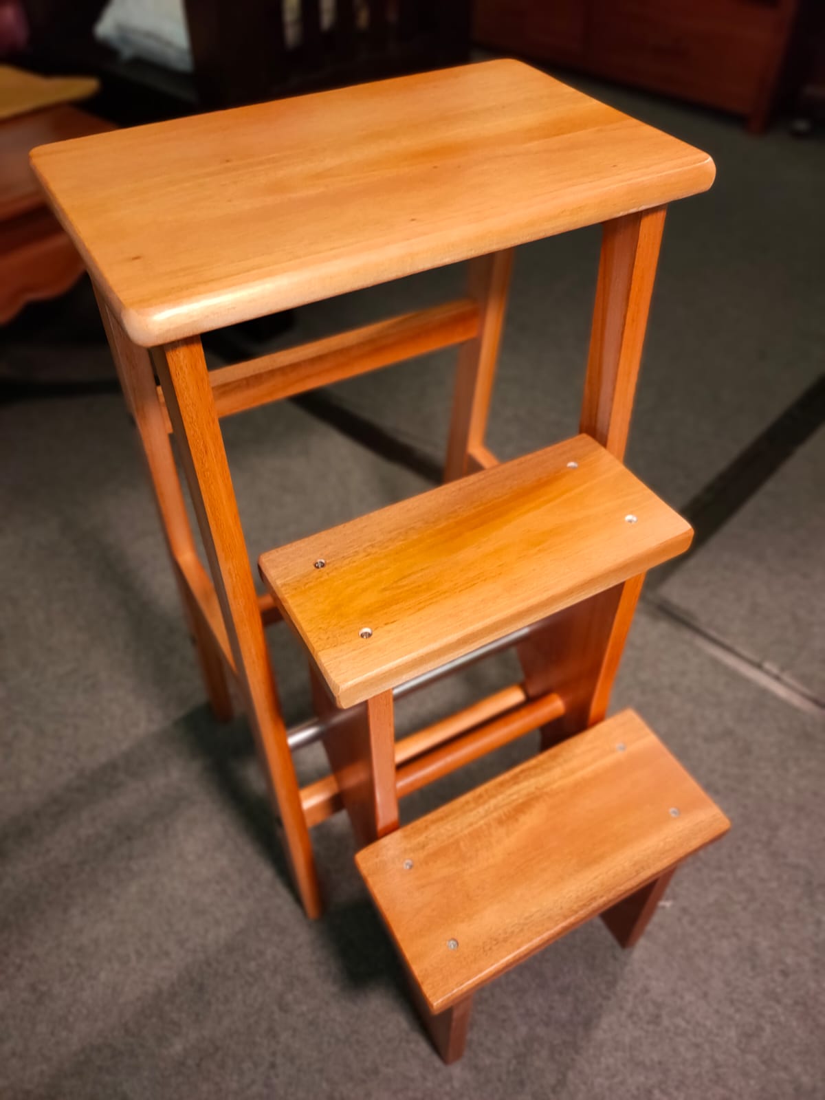 Caramel Timber Bar Stool Ladder - TEK168 Ladder Stool