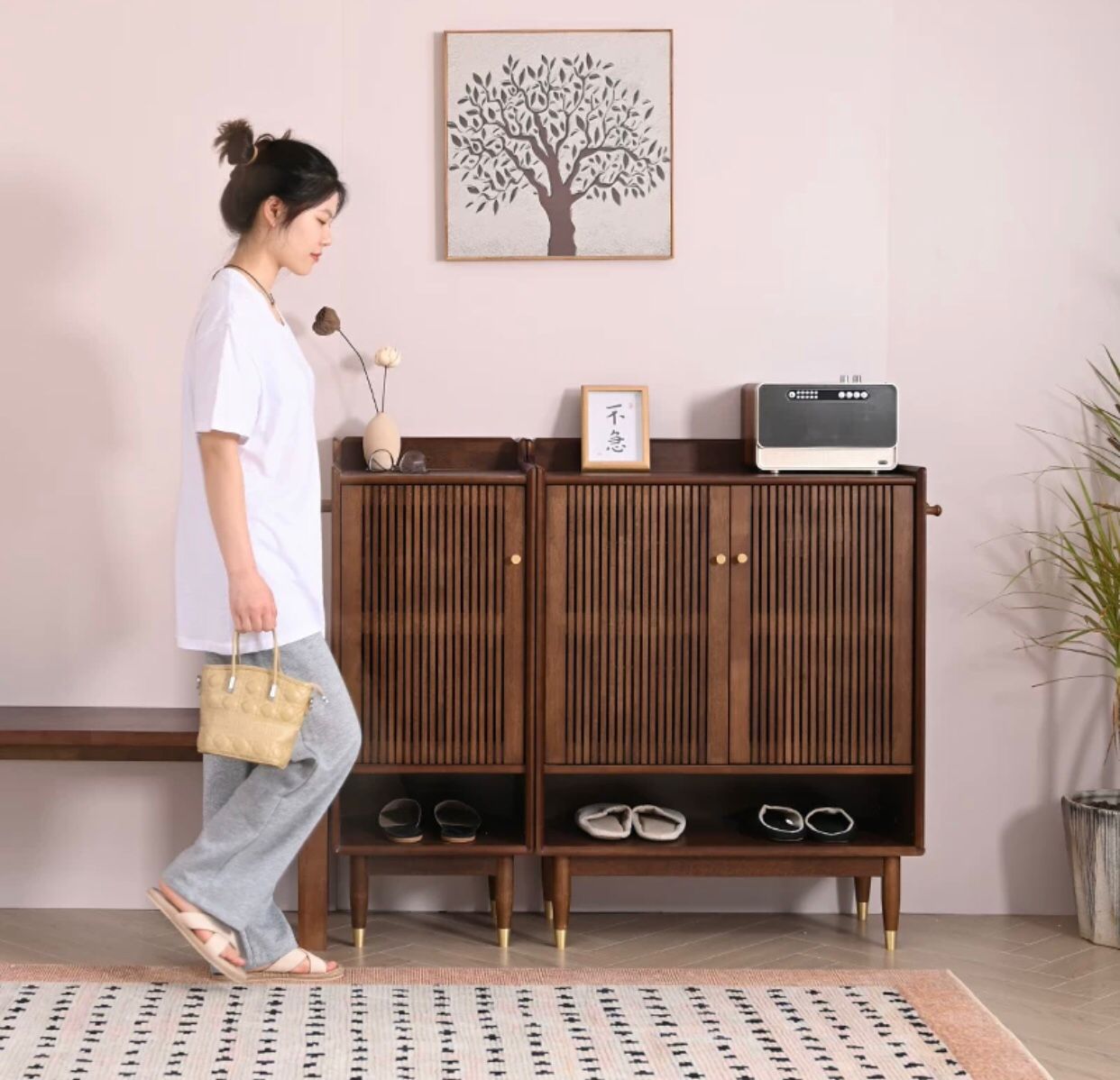 HANNA Solid Wood Shoe Cabinet