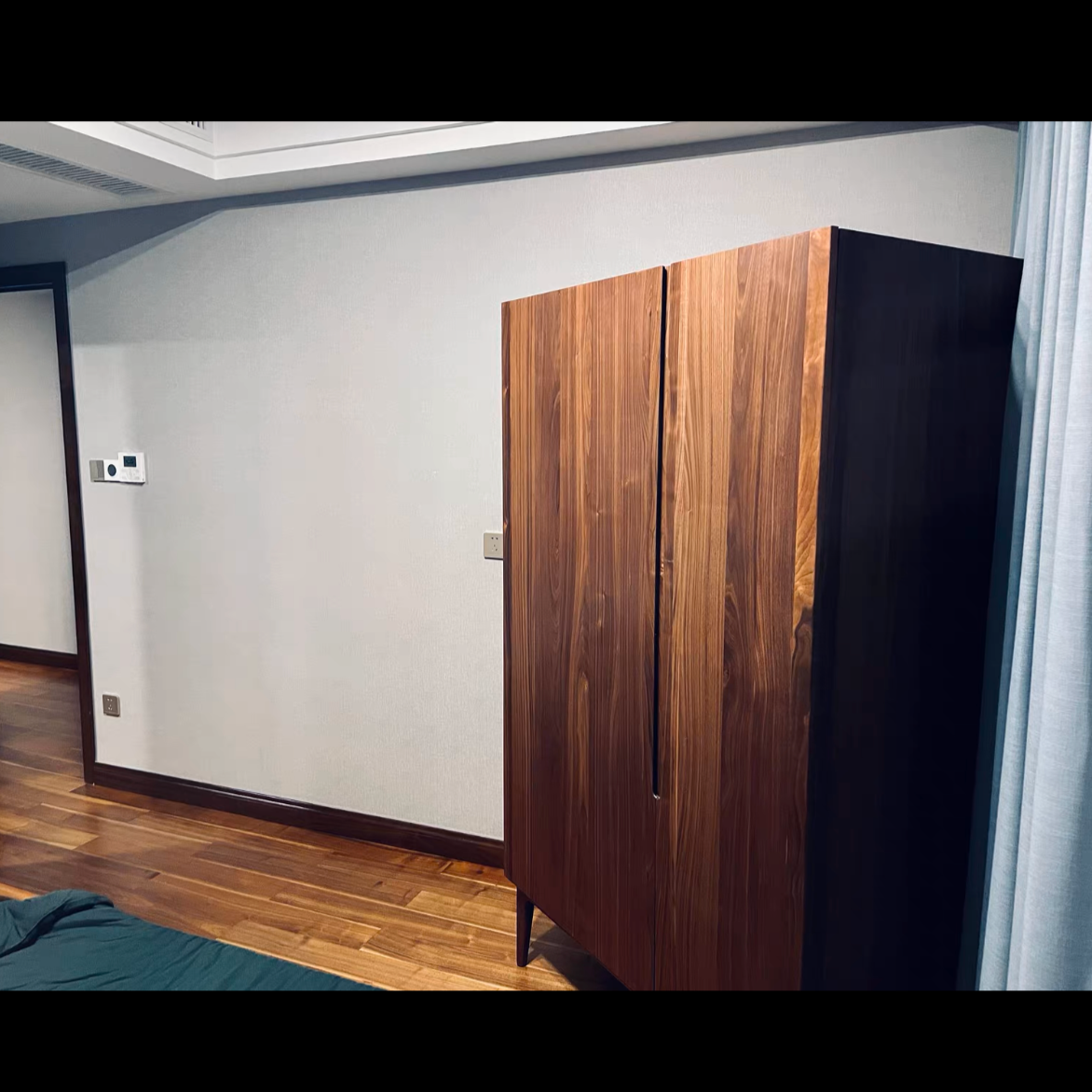 LINNEA COURTYARD Scandinavian Italian Dark Walnut Solid Wood Wardrobe