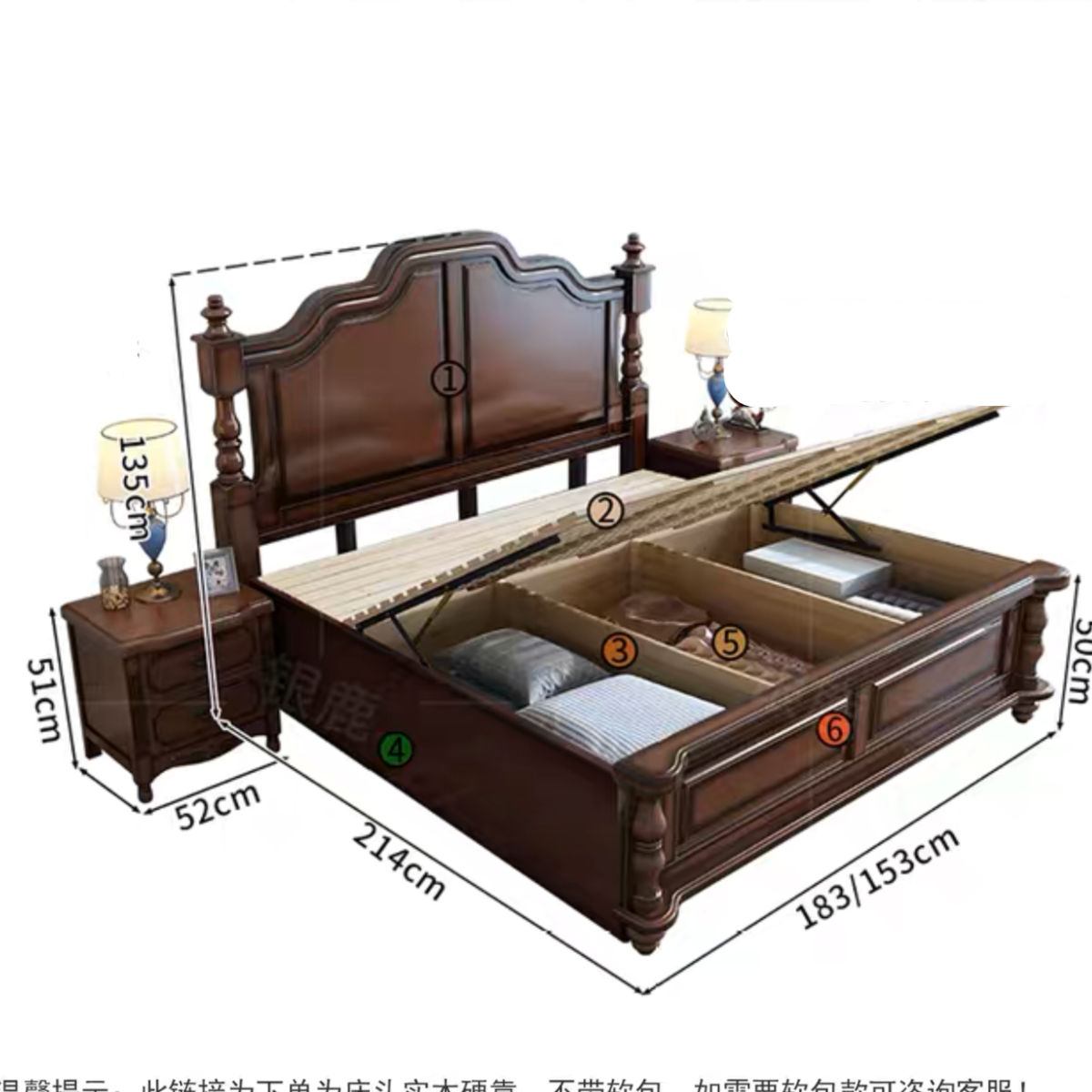 DENBY COURTYARD American Pure Solid Wood Bed Frame
