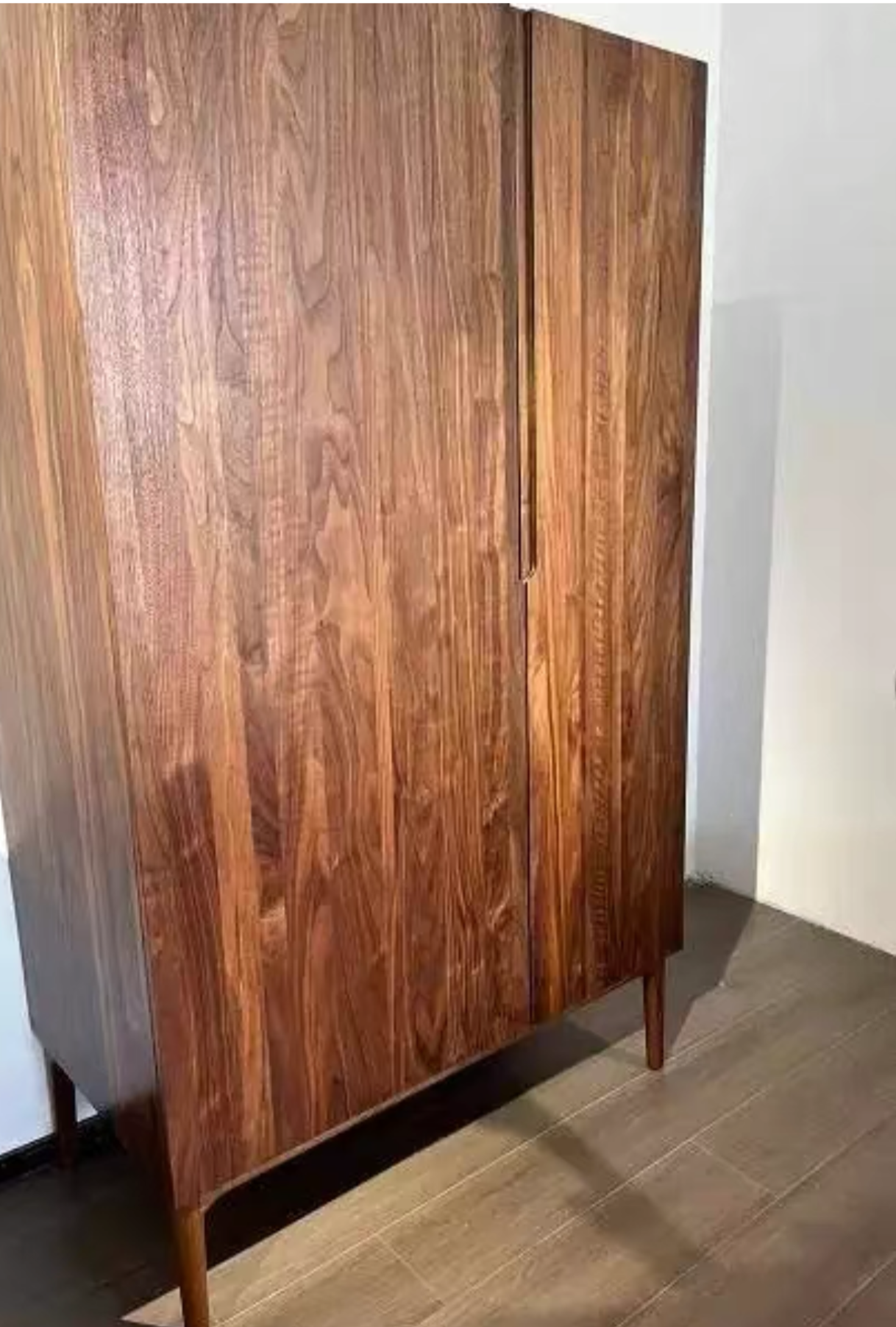 LINNEA COURTYARD Scandinavian Italian Dark Walnut Solid Wood Wardrobe