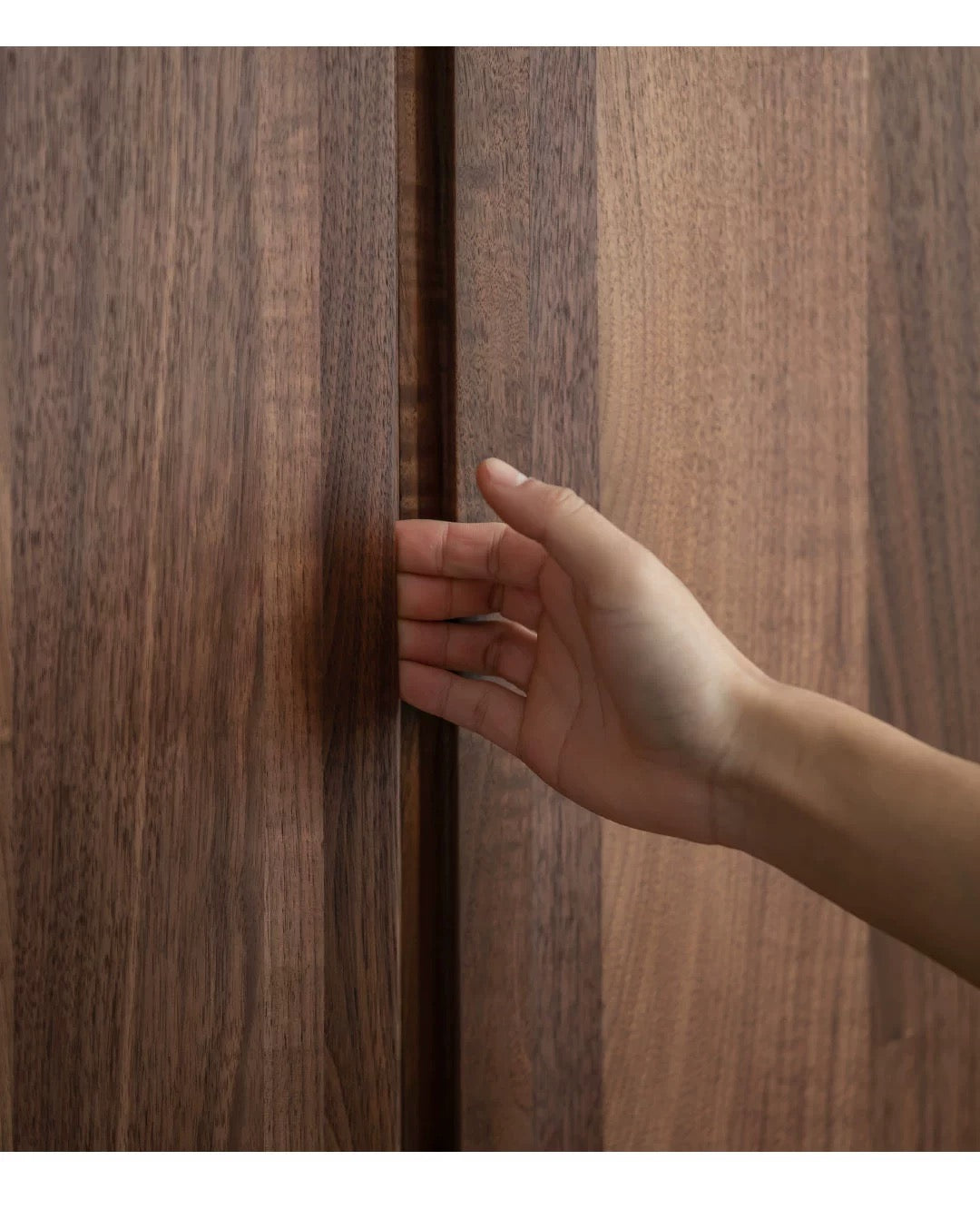 LINNEA COURTYARD Scandinavian Italian Dark Walnut Solid Wood Wardrobe