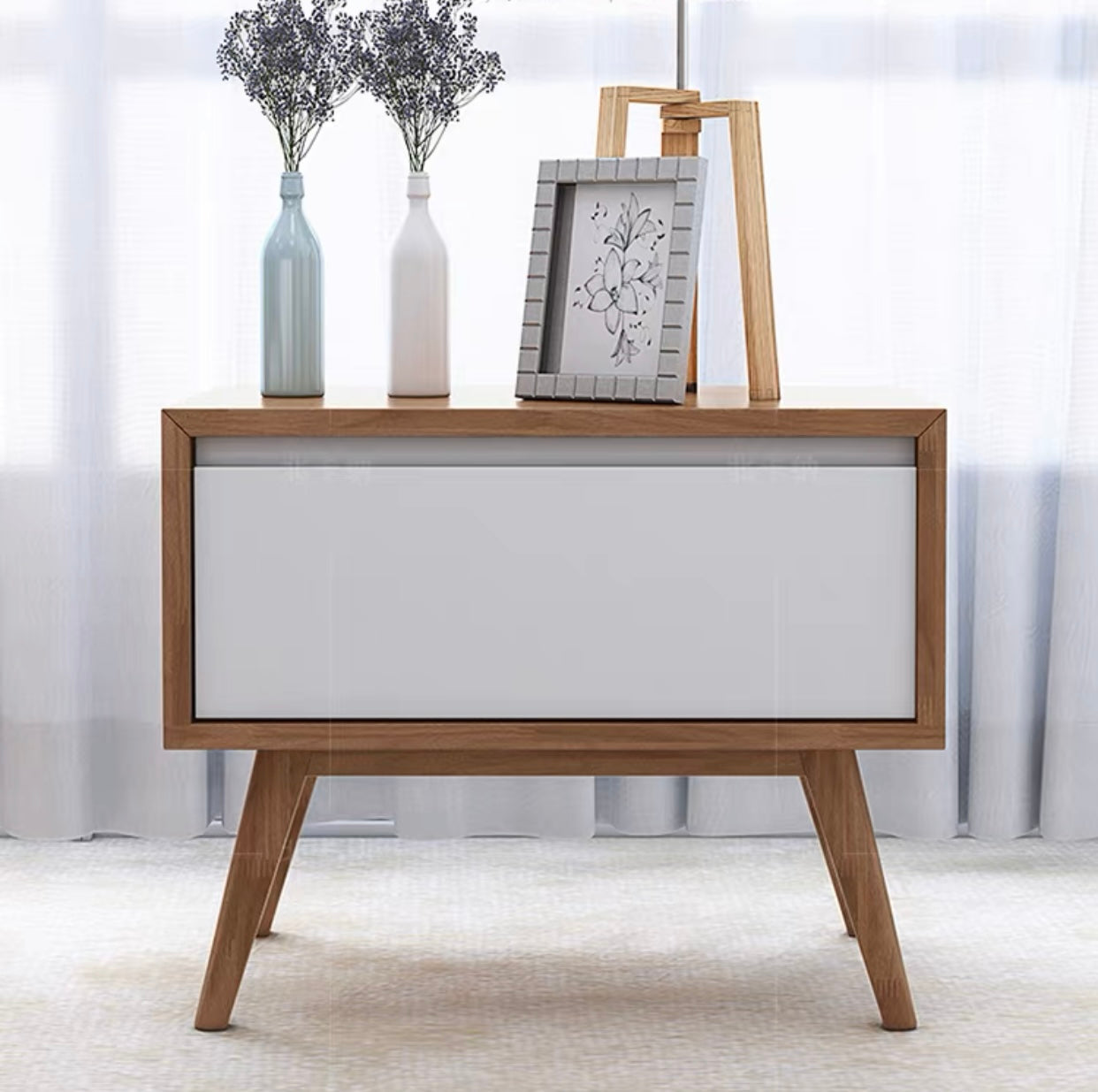 AMELIA Scandinavian Nordic Japanese Full Solid Wood Bed