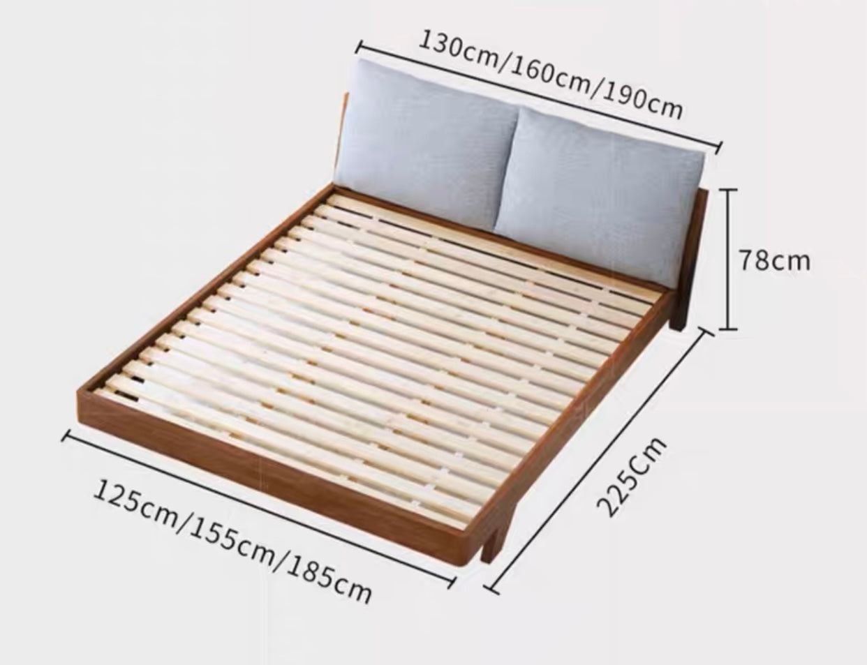 AMELIA Scandinavian Nordic Japanese Full Solid Wood Bed