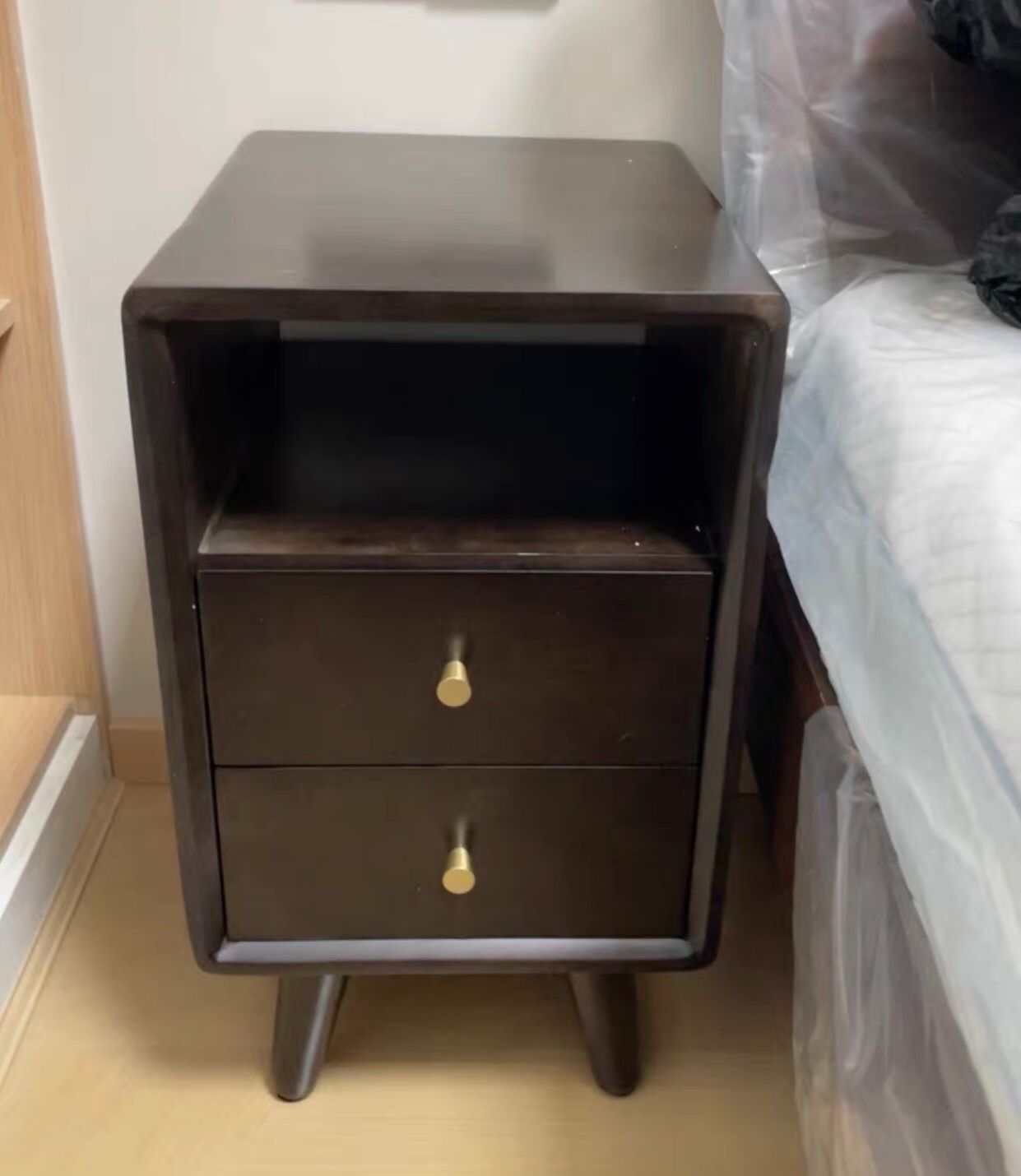 JAMES Nordic Solid Wood Bedside Cabinet Bedroom Style 30cm