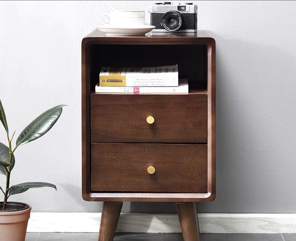 JAMES Nordic Solid Wood Bedside Cabinet Bedroom Style 30cm