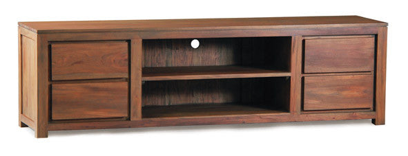 Amsterdam Solid Wood Timber 4 Drawer TV Unit, Teak TEK168 SB 004 TA