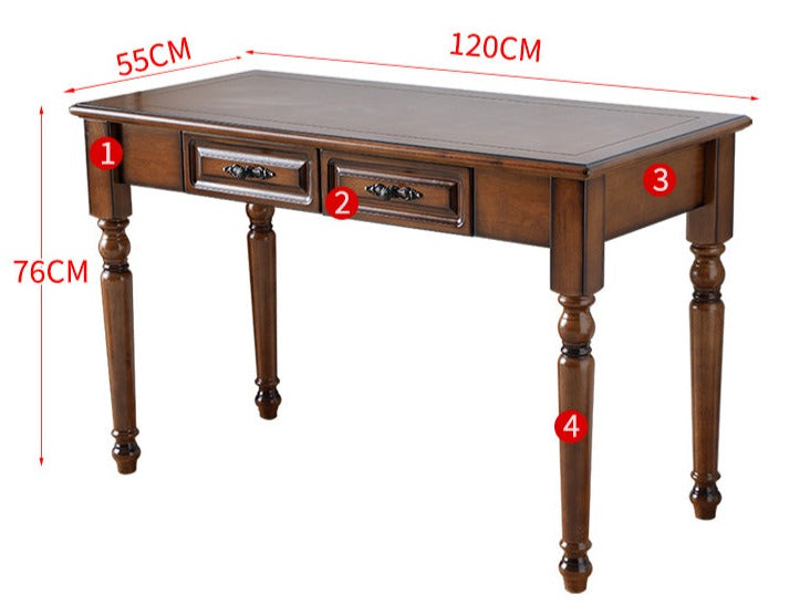 LATHAM COURTYARD Scandinavian American Solid Wood Writing Desk Executive Table