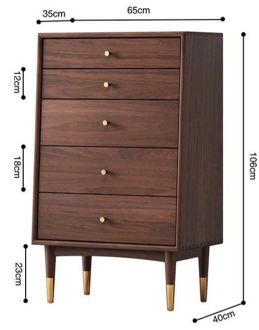 YORICK COURTYARD Scandinavian Solid Wood Chest of Drawer Dresser
