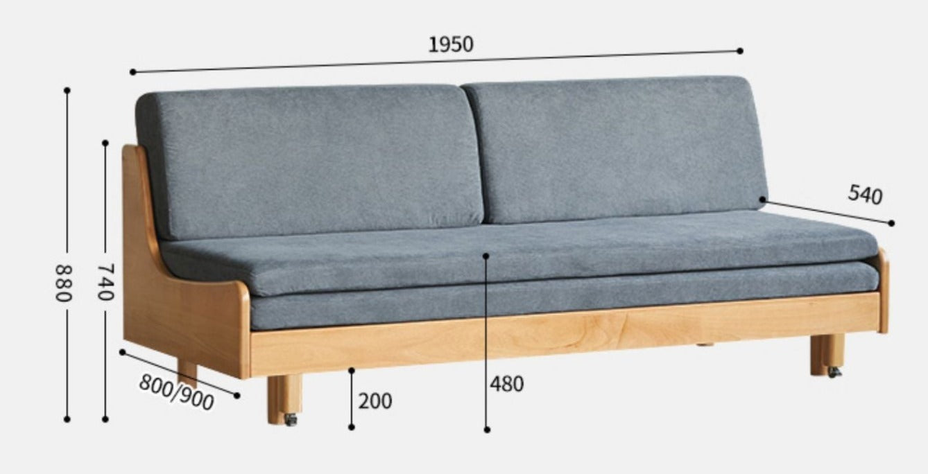 KARINA COURTYARD Scandinavian Solid Wood Storage Sofa Bed