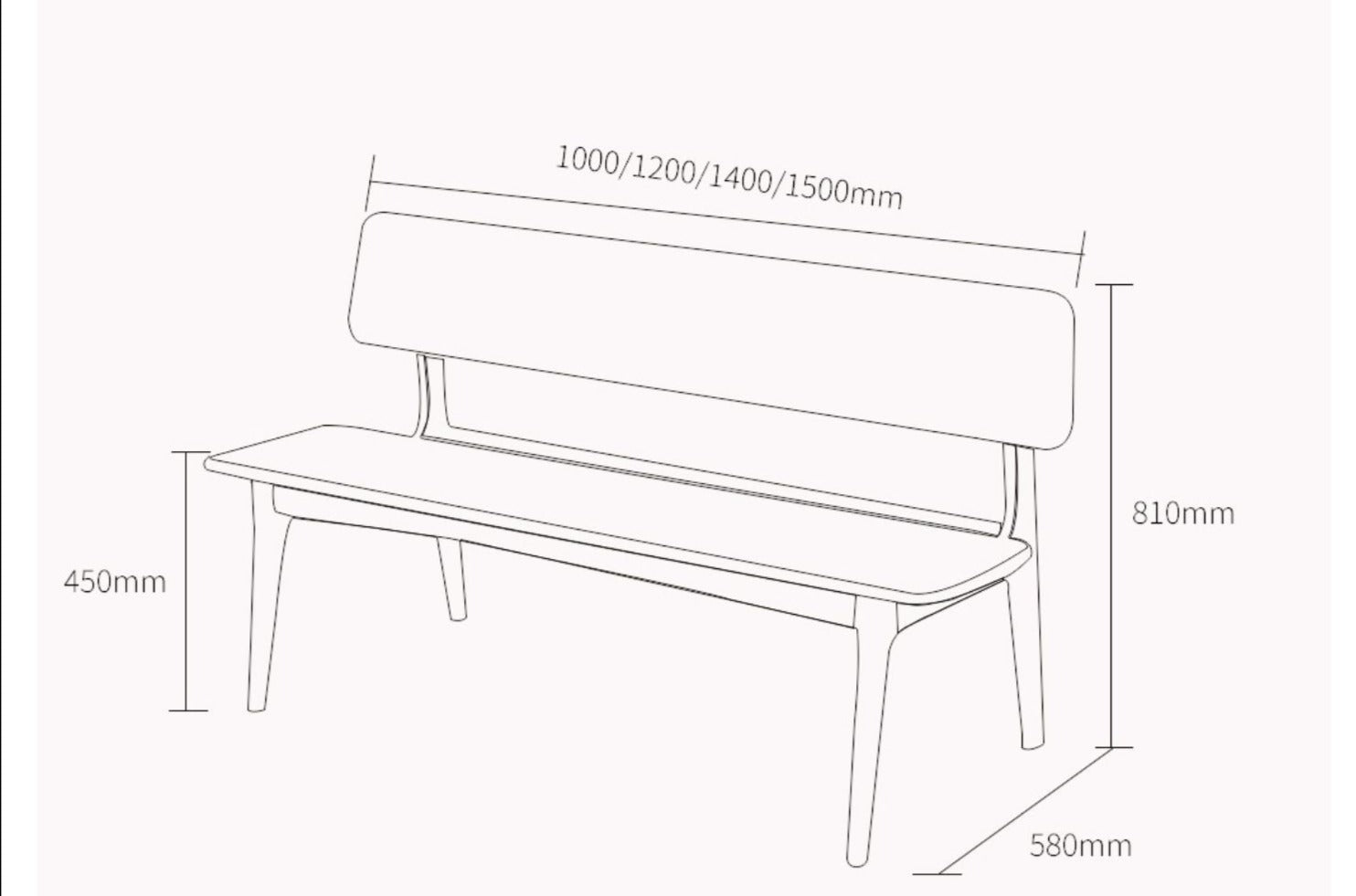 JANNIE COURTYARD Scandinavian Japanese Solid Wood Bench