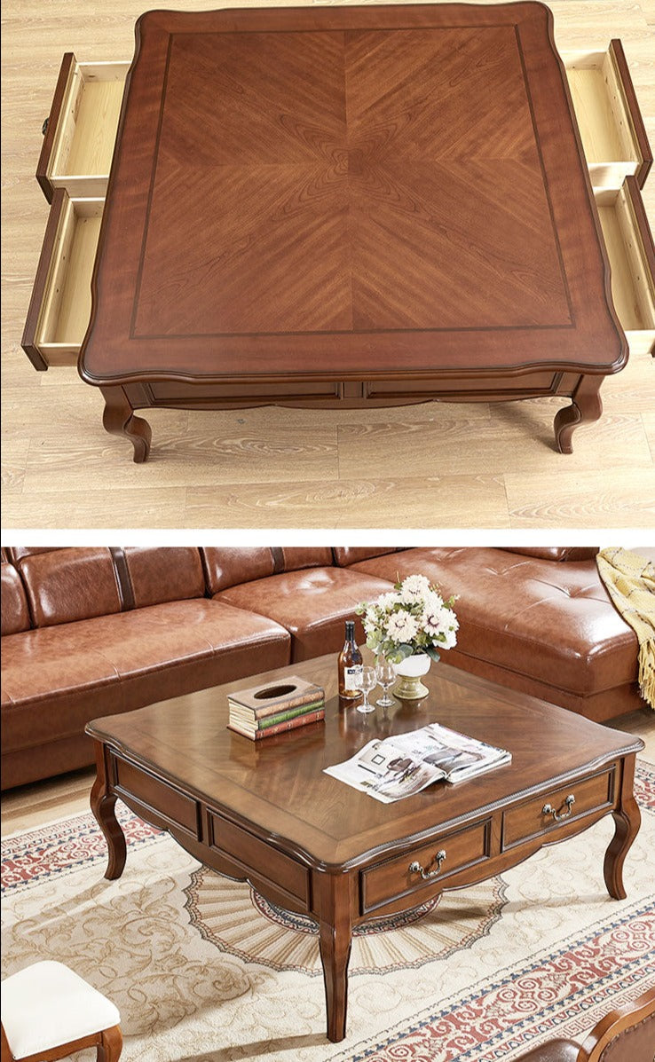 AVA HILTON American Style Solid Wood Square/Rectangular Coffee Table