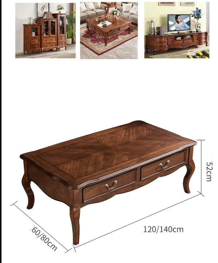 AVA HILTON American Style Solid Wood Square/Rectangular Coffee Table
