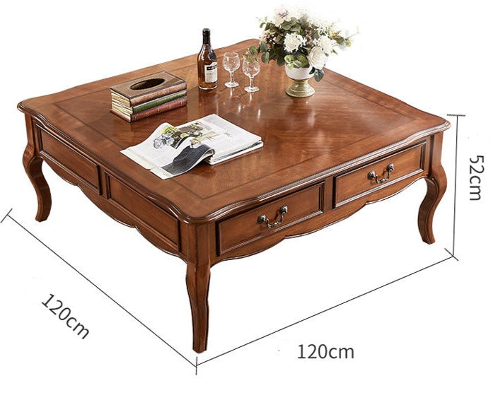 AVA HILTON American Style Solid Wood Square/Rectangular Coffee Table