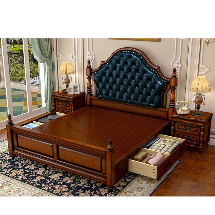 BOSTON HILTON American European Bed Hardwood King Size, Storage Drawers, Air Lift Storage